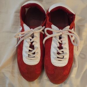 Tory Burch Red and White Sneakers